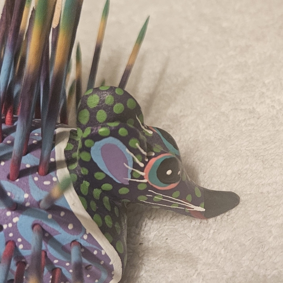Hand Crafted Oaxacan Mexican Large Alebrije Wood Porcupine Colorful  Beautiful - Picture 4 of 6